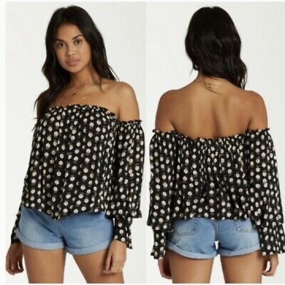 Billabong Off The Shoulder Top - Picture 2 of 7
